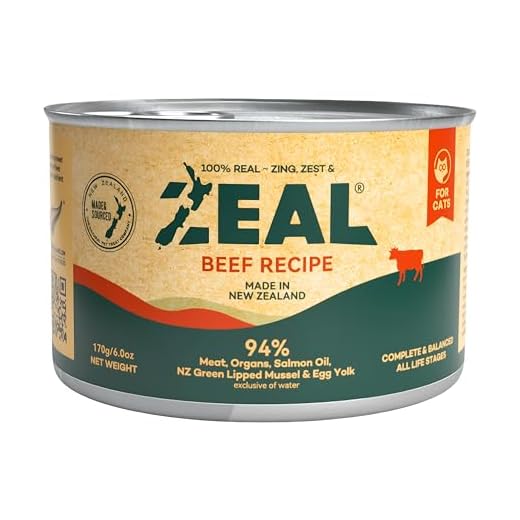 ZEAL New Zealand Wet Cat Food – High Protein, Grain-Free with Superfoods (Beef, 6oz Can, 12-Pack)