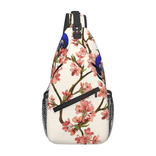 Grand sac à bandoulière motif paon voyage randonnée homme femme