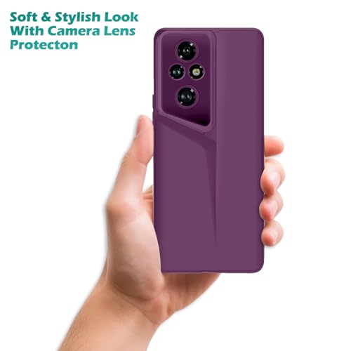 Image of Amazon Brand - Solimo Ultra-Thin Blade Runner Series Matte Finished Camera Protection Soft Back Cover for Honor 200 Pro 5G - Purple