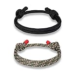 Starain Nautical Braided Bracelets for Women Men Handmade Adjustable Black Blue Navy Rope Wrap Brace