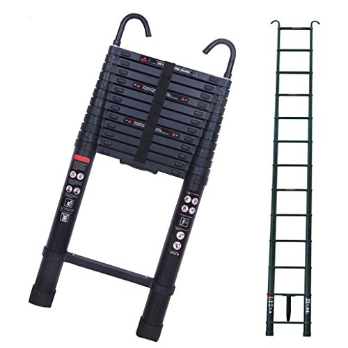 Escalera Plegable 3.8 metros Escalera Telescópica con Gancho, Multiusos, Plegable,...