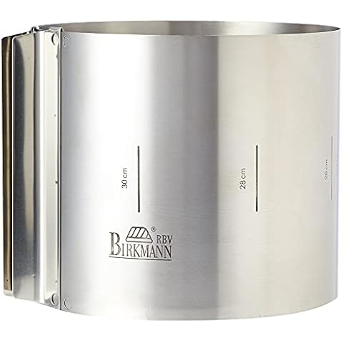 RBV Birkmann Easy Baking 429413 Cake Ring Extra High Height 15 cm, Spring band steel, Silver, Höhe Cover