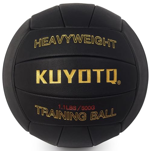 KUYOTQ 1.1 LBS Official Size 5 Soft Composite Leather Weighted Heavy Volleyball Serve Trainer Setter Volleyball (Deflated)