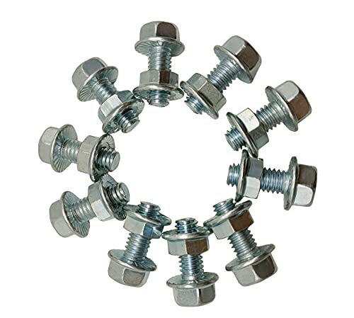 Image of goodparts 516 Flanged Hex Head Bolts, 516 Flanged Nuts, Flanged Hex Head Screws, Grade 5, Fully Threaded, 10 Pack (516-18 x 1)