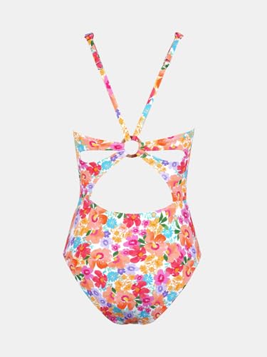 Image of CUPSHE Women's One Piece Swimsuit Deep V Neck Keyhole Cutout O Ring Textured Bathing Suit