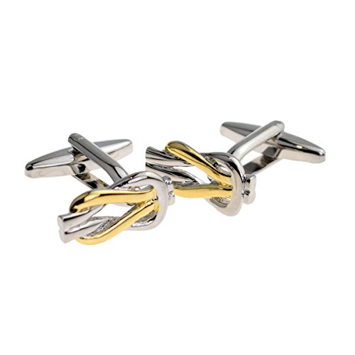 Mancuernillas Gtr para hombre tono dorado y plateado miniatura 1