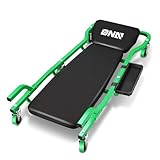 DNA MOTORING TOOLS-00273 Rolling Car Creeper with 3-leves Adjustable Headrest & 6 Casters,300lbs Max Weight Capacity,Green