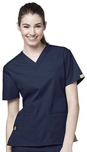 WonderWink Women's Origins Bravo Scrub Top (Navy, XXX-Large)