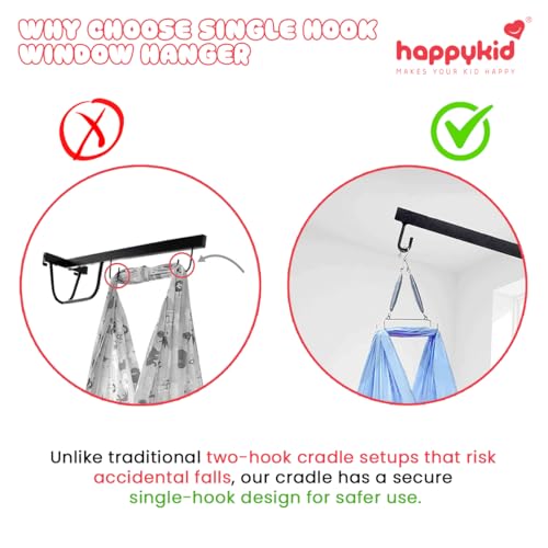 Image of Baby Window Hanger for Cradle | Up to 25 Kg Metal Rod (Wine Colour)