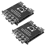 Daakro 2PCS ZK-1002T Pro Max 2.0 Channel Bluetooth 5.3 Amplifier Board 100W+100W HiFi Audio AMP with Treble and Bass, TWS/BT/USB/AUX Inputs, DC 12-24V 2.0 Channel Stereo AMP Module for DIY Speakers