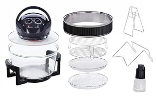 ARTECH 17L Halogen Air Fryer - Halogen Oven, 1400W, With Extender Ring, Roast, Bake, Grill, Defrost, 60 Min Timer, 125°C-250°C Adjustable Temperature, Accessories Included