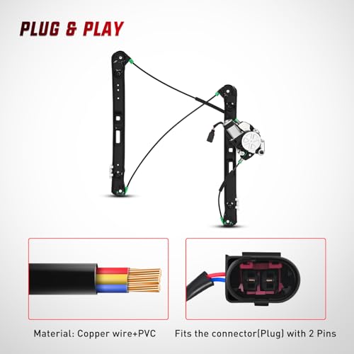 Image of Nilight 741-484 Power Window Regulator /Motor Front Driver Side Compatible with BMW E46 325i 328i 330i 1999 2000 2001 2002 2003 2004 2005 Sedan