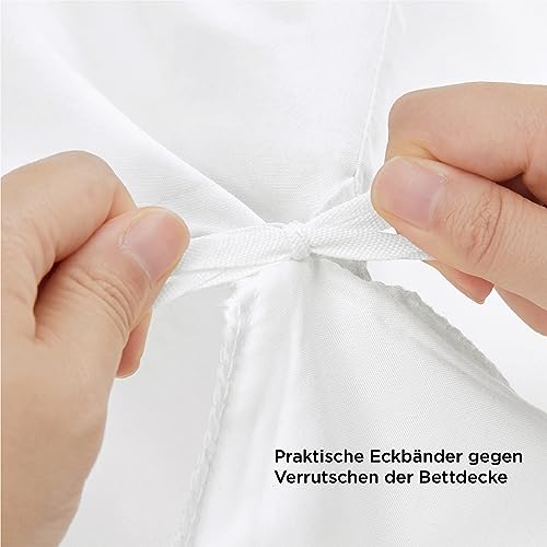 BEDSURE Bettwäsche 135x200 4teilig Weiß - 2 Bettbezüge 135x200 cm + 2 Kissenbezüge 80X80 cm… – Ansicht 5