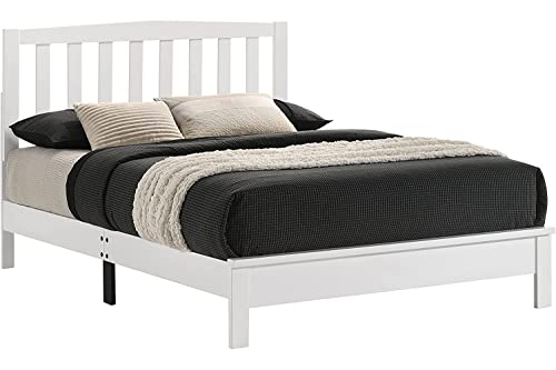 New Classic Furniture Leo Solid Wood Full Size All-In-One Platform Bed, White #TOP2