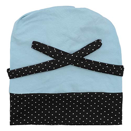 Image of Women Working Caps Knit Work Hat with Button Ponytail Hat Stripes and Solid Colors Handmade