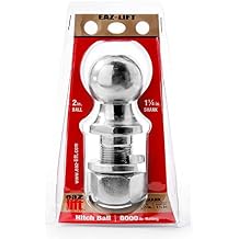 Eaz-Lift 48226 2" Hitch Ball with 1 1/4" Shank -Chrome Plated Heavy Duty Steel 8,000 lb Rating