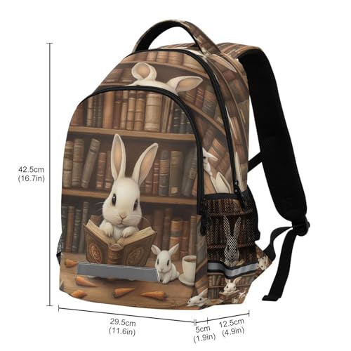 Toddler Backpack for School Girls and Boys 6-12, Child Bookbag with Reflective Strips, Little White Rabbit Bookstore2