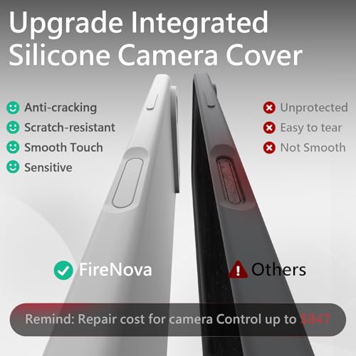 Image of FireNova Magnetic for iPhone Air Case, Compatible with MagSafe, [Integrated Silicone Camera Control Button] [Camera Protection] Microfiber Lining Phone Case for iPhone 17 Air, 6.5 inch, White