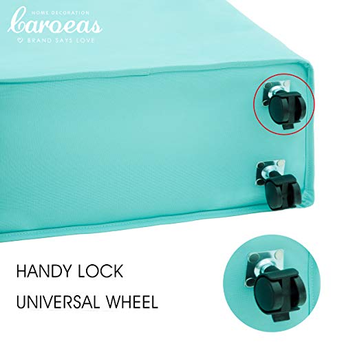 Caroeas 22" Rolling Slim Laundry Basket with Stand Foldable Waterproof Hamper and Organizer on Wheels Tall Thin Dirty Laundry Hamper Baskets Home Corner Bag