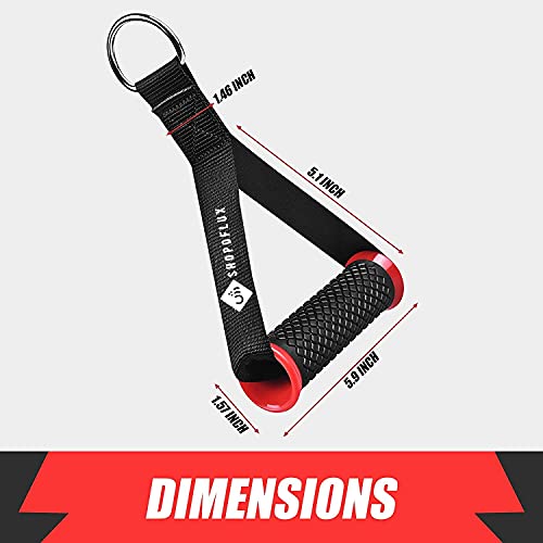 Shopoflux® Heavy Duty Handles with Solid ABS Cores and Welded D-Rings for Gym Machine, Resistance Band, Cable Machines (1 Pair) (Red)
