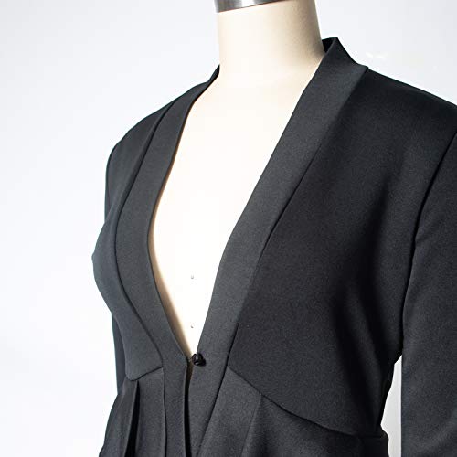 Women Two Piece Blazer Skirt Suit Set Outfits For Business Funeral Black M #TOP5