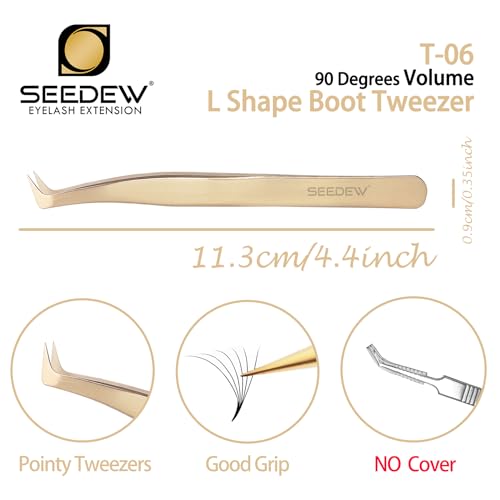 (T05+T06) 2 Stück Kombinationen, SEEDEW Pinzette Wimpernverlängerung