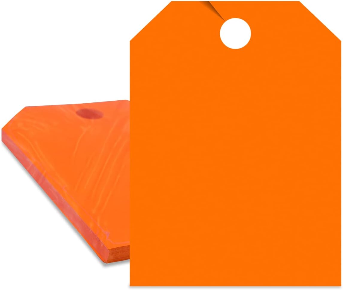 Versa-Tags Car Mirror Hang Tags - Pack of 50 Blank Car Hang Tags - 8.5" X 11.5" - Neon Red