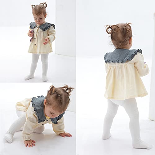 Mini Angel Baby Tights Infant Toddler Girl Cable Knit Leggings Soft Cotton Stockings Pantyhose 5Pack (Black,Coffee,Oatmeal,White,Light Grey, 0-3 Month) #TOP3