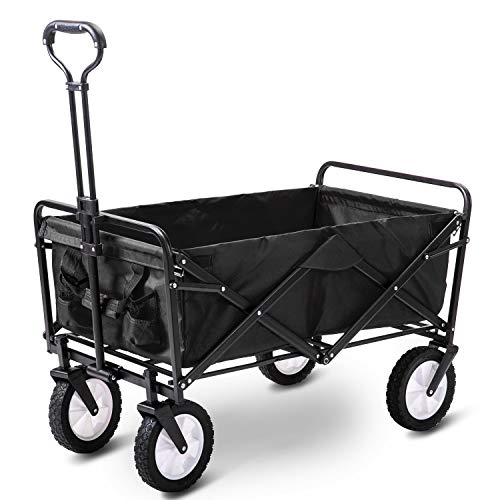 SevenAndEight Garden Cart Foldable Pull Wagon Hand Cart Garden Transport Cart Collapsible Portable Folding Cart