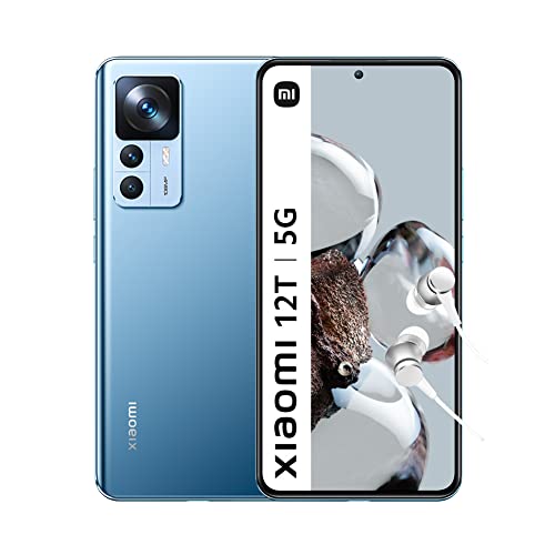 Xiaomi 12T 5G - 8+128GB スマートフォン、6.67インチ 120Hz AMOLED スクリーン、Dimensity 8100-Ultra、108MP プロカメラ、スマート ハイパーチャージ 120W、5000mAh、クリア ブルー (ES バージョン + 3 年保証)