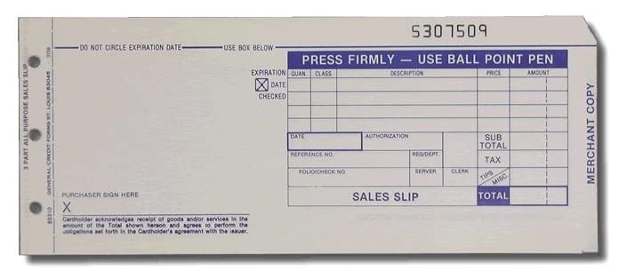 300 Pack Credit Card Sales Slips - 7.9x3.3 Inch Carbonless Receipt Books For Imprinters