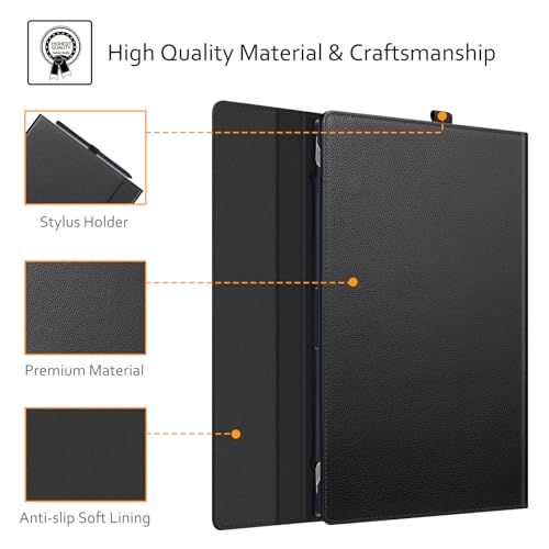 Fintie Sleeve Case for 15.6" Samsung Galaxy Book2 Pro 360 & Book Pro - Premium PU Leather Portfolio Book Cover, Black