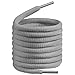 BIRCH's Oval Shoelaces 27 Colors Half Round 1/4" Shoe Laces 4 Different Lengths (37" (94cm) - M, Gray)