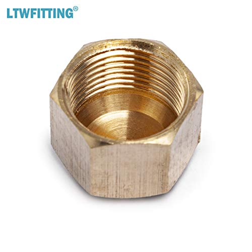 Ltwfitting 1/2-Inch Brass Compression Cap Stop Valve Cap,Brass Compression Fitting(Pack Of 60) #TOP3