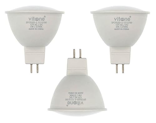 WEB world electronic business Set 3 pezzi - Lampadina LED GU5.3 MR16 6W 528 Lumen 6400K Luce Fredda 12V DC