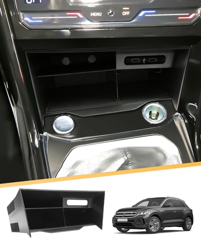 LFOTPP Bandeja de Almacenamiento para Consola Central V W T-ROC, T-roc TRoc Caja Bandeja, Coche Interior Accesorios Apoyabrazos Organizador Original