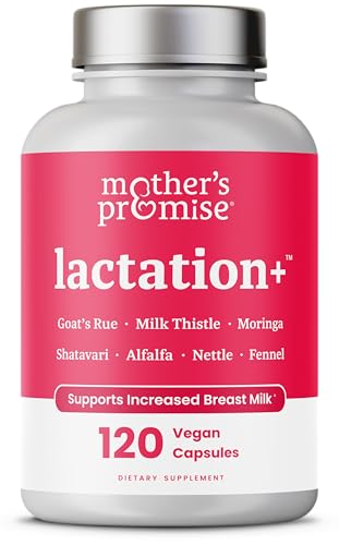 Lactation Support Breastfeeding Supplement with Organic Moringa, Goat’s Rue, Shatavari, Alfalfa, Fennel, Lactation Supplement for Milk Supply Increase, Breast Milk Supply Booster - 120 Vegan Capsules
