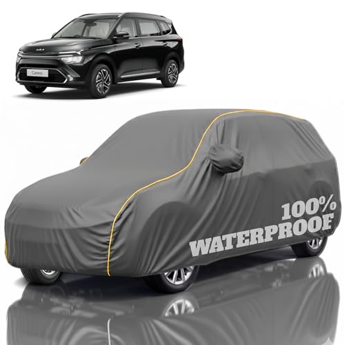 Image of Premium Polyester Car Cover Carens All-Weather Protection from Rain, Dust & Sun | UV Resistant Fabric | Full Body Secure Fit for Outdoor & Indoor Parking Grey