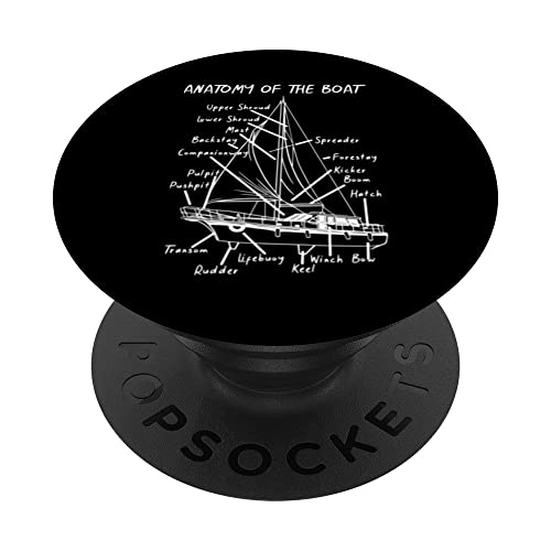 Anatomia Della Barca A Vela Marinaio Vela Vela Canottaggio Capitano Mare PopSockets PopGrip Intercambiabile