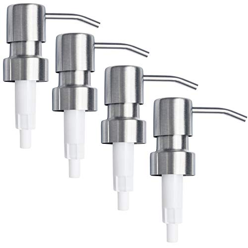 Dispensadores de jabón para encimera de baño (níquel cepillado, paquete de 4)