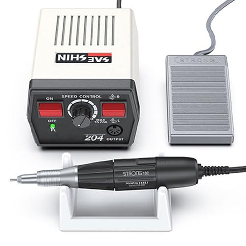 Windplusya 35K RPM Micromotor Polisher with Micro Motor Handle, Micromotor for Jewelry,Ceramics,Silicone,Glasswork,Woodcarving (204, 102)