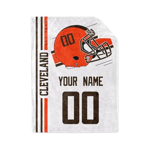 Image of Cleveland Throw Blanket Custom Name and Number Personalized Gifts for Men and Women