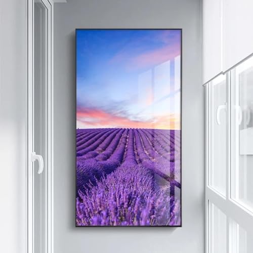 Toile violet lavande pour habiller un mur de couloir vide