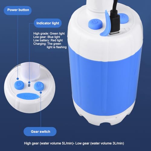 Douche de camping à pression réglable avec batterie 4000 mAh pour extérieur
