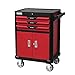 ZoSiP Wózek narzędziowy, stół warsztatowy, szafka narzędziowa, wózek warsztatowy na kółkach, 3 szuflady z prowadnicami kulkowymi i szafką magazynową, regał na narzędzia (kolor : czerwony, wymiary: 71 x 46,5 x 99 cm)