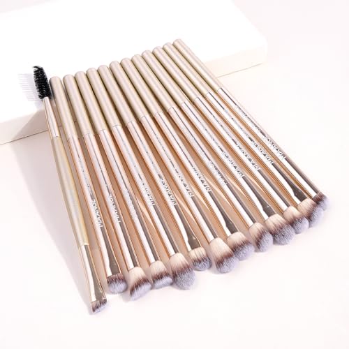 MAANGE 20 PCS Foundation Makeup Brush Set, Double-ended Kabuki Contour Brush for Liquid Powder Concealer Blending Blush Face Makeup Tools (Coffee)