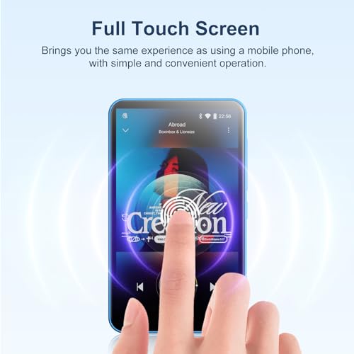 80GB MP3 Player with Bluetooth and WiFi, Mp3 & Mp4 Music Player with Spotify, Amazon Music, Deezer, Audible, 4.0" IPS Touch Screen Android Player with Speaker, FM Radio, Up to 512GB (Blue) - Image 8