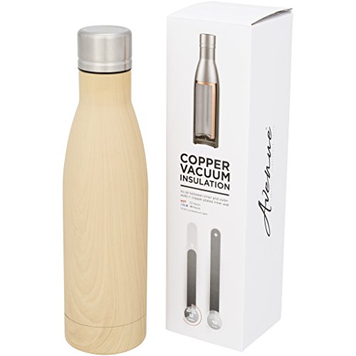 Wiegers e.K. Vasa Holz-Style-Kupfer-vakuumisolierte-Flasche Farbe Braun