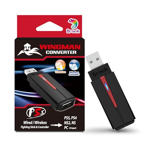 Brook Wingman P5s - P5 P4 NS2 NS PC Controller Converter with Wireless and Wired Support Vibration Six-Axis Motion Turbo Macro Remap via Converter Center Software