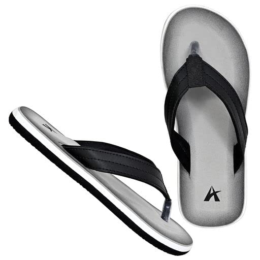 Image of ALTEK Men's Rubber Sole Flip Flop Slippers Casual, Light Weight and Stylish Comfortable Chappal (Grey)